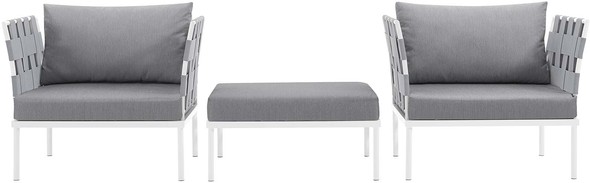  Modway Furniture Sofa Sectionals Outdoor Lounge and Lounge Sets White Gray