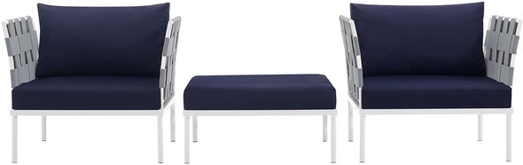 Modway Furniture Sofa Sectionals Outdoor Lounge and Lounge Sets White Navy