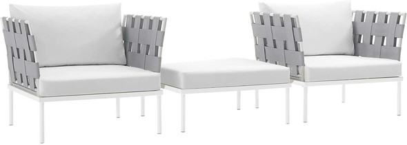  Modway Furniture Sofa Sectionals Outdoor Lounge and Lounge Sets White White