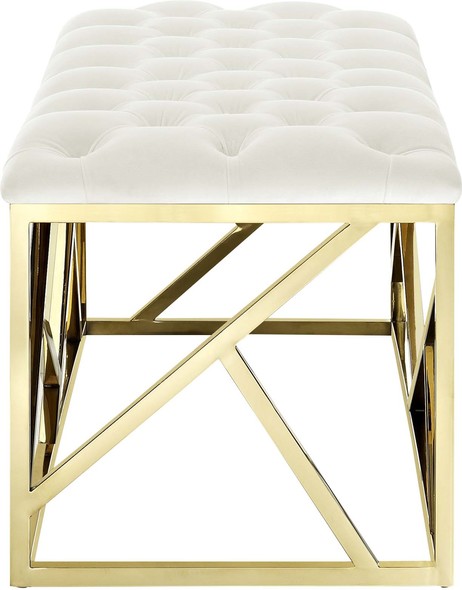  Modway Furniture Benches and Stools Ottomans and Benches Gold Ivory