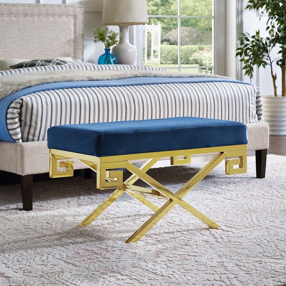 Modway Furniture Benches and Stools Ottomans and Benches Gold Navy