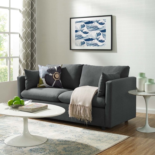 Modway Furniture Sofas and Armchairs Sofas and Loveseat Gray
