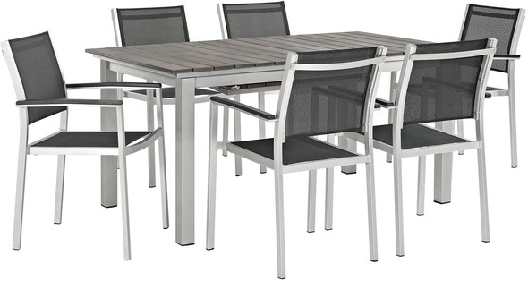  Modway Furniture Dining Sets Dining Room Chairs Silver Black