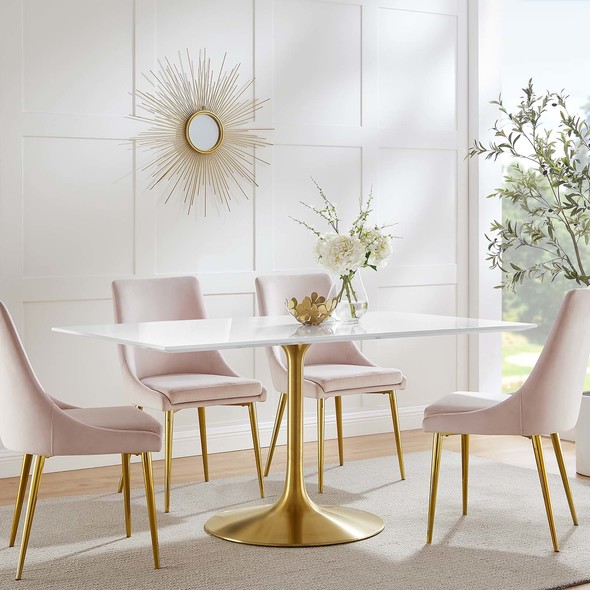  Modway Furniture Bar and Dining Tables Dining Room Tables Gold White