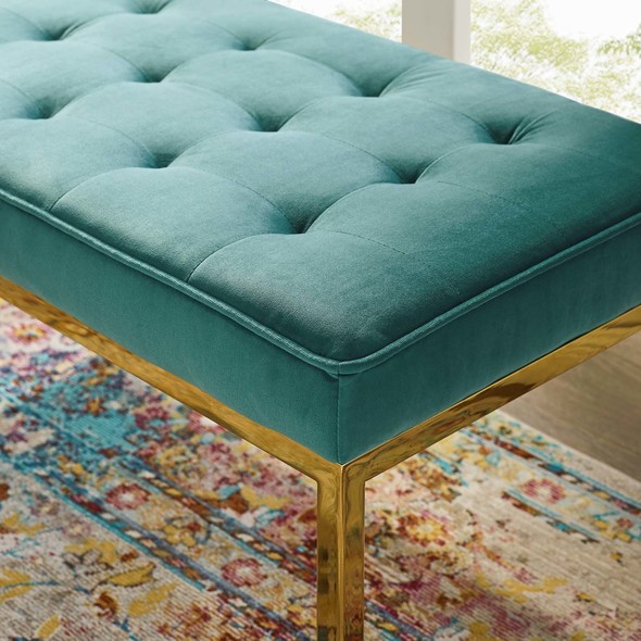 Modway Furniture Benches and Stools Ottomans and Benches Gold Teal