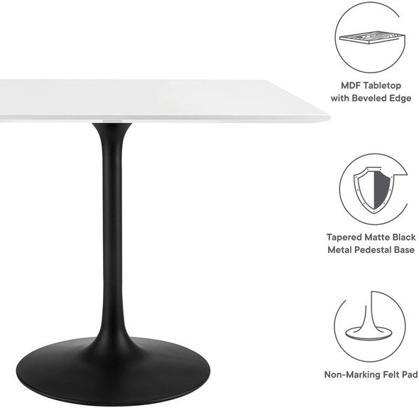  Modway Furniture Bar and Dining Tables Dining Room Tables Black White