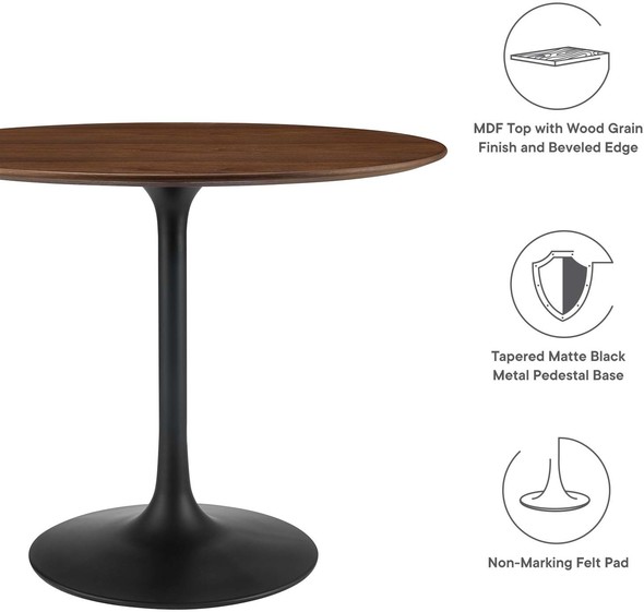  Modway Furniture Bar and Dining Tables Dining Room Tables Black Walnut