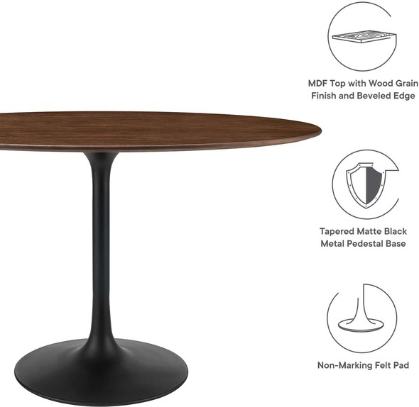  Modway Furniture Bar and Dining Tables Dining Room Tables Black Walnut