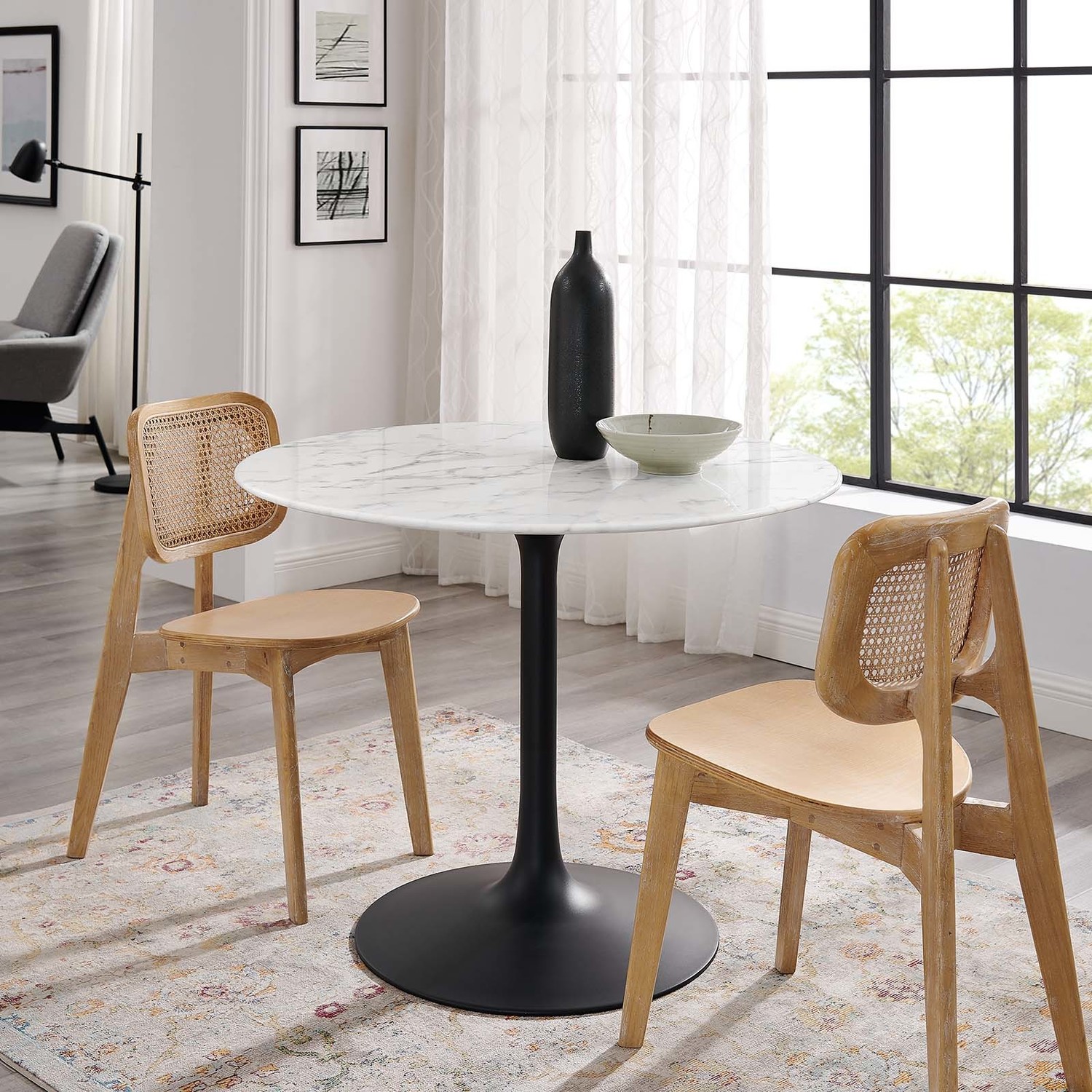 Modway Furniture Bar and Dining Tables Dining Room Tables Black White