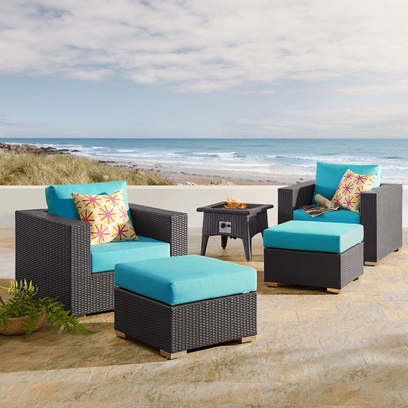  Modway Furniture Sofa Sectionals Outdoor Lounge and Lounge Sets Espresso Turquois