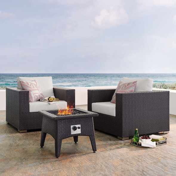 Modway Furniture Sofa Sectionals Outdoor Lounge and Lounge Sets Espresso White