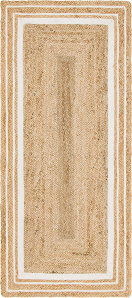 Unique Loom Area Rugs Rugs Natural/Ivory Hand Braided; 6x2