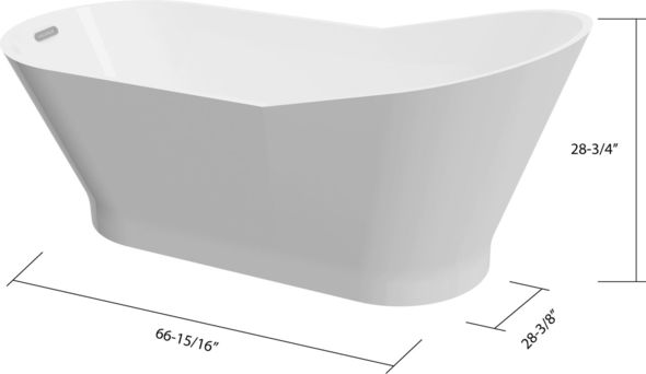  AandE Bathtubs Free Standing Bath Tubs White High-gloss acrylic Contemporary-Modern
