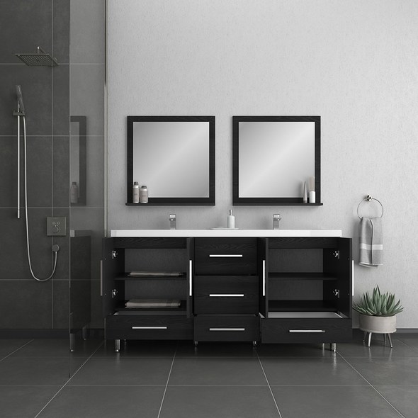 vanity sink with faucet Alya Vanity with Top Bathroom Vanities Black Modern
