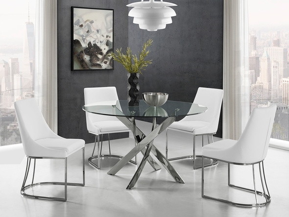  Casabianca Dining Chair Dining Room Chairs White,High polished stainless steel