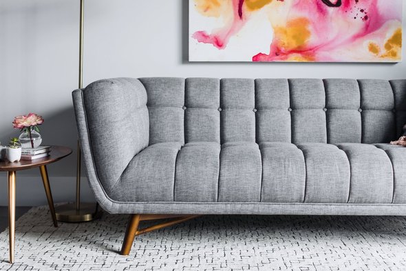 Edloe Finch 3 Seater Sofa Sofas and Loveseat Fabric color: French grey Midcentury