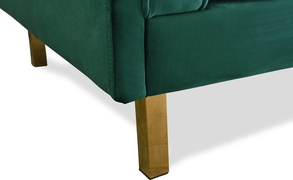  Edloe Finch 3 Seater Sofa Sofas and Loveseat Fabric color: Emerald green velvet Contemporary
