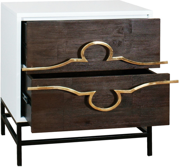 ELK Home Chest Chests and Cabinets Dark Stained Wood, White, Polished Brass Transitional