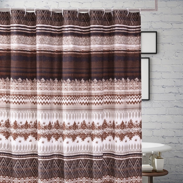  Greenland Home Fashions Bath Shower Curtains Latte
