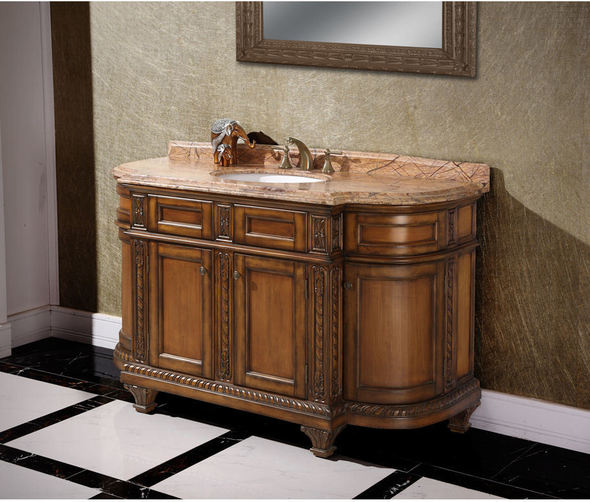 InFurniture Bathroom Vanities Claybank with Wood Vein Top Antique
