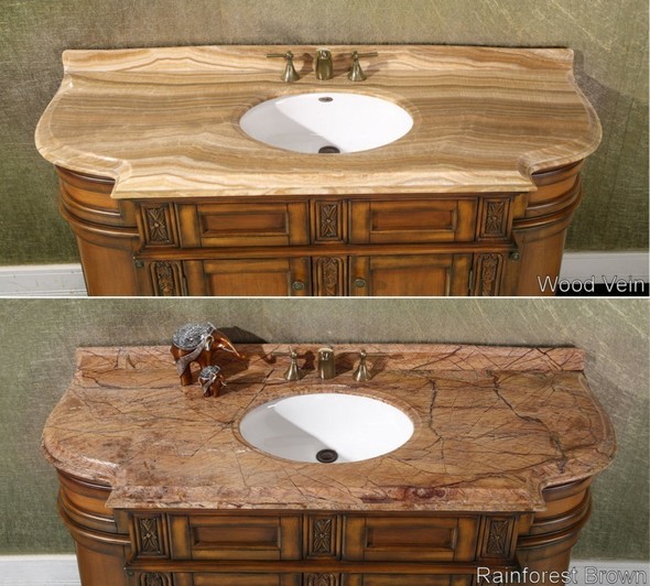 InFurniture Bathroom Vanities Claybank with Wood Vein Top Antique