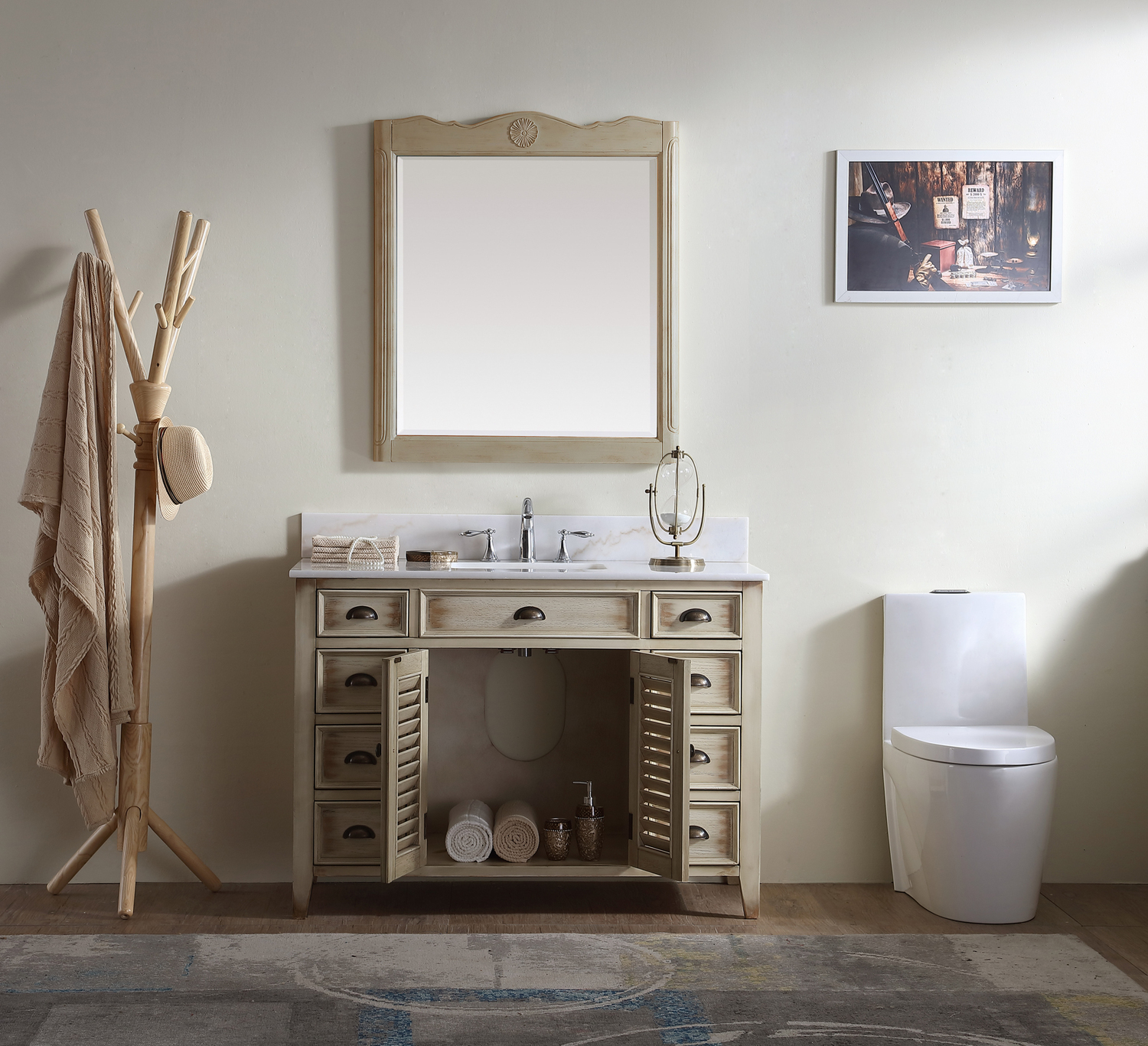 Modetti Single Bathroom Vanity Set Bathroom Vanities Weathered Wood Cottage