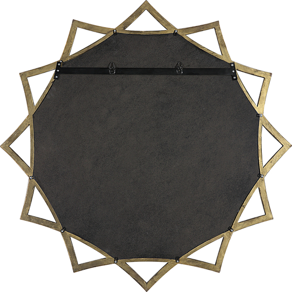 Uttermost Antique Gold Star Mirror Mirrors This Mirror Features An Antique Gold Finished Frame With Organic Ribbed Texture, Adding A Subtle Tribal Feel. Mirror Is Completed By A 1" Bevel.