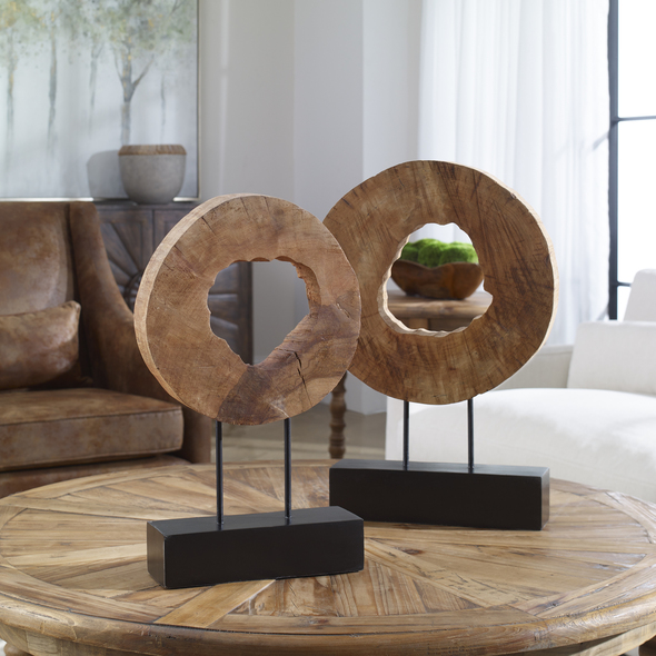  Uttermost Figurines & Sculptures Decorative Figurines and Statues Natural Mango Wood Logs On Matte Black Bases. NA
