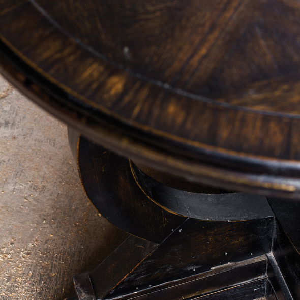  Uttermost Accent & End Tables Accent Tables Soft, Weathered Black Finish On Solid Mango Wood Circle Motif Base, With Rub-through Distressing On The Mindi Veneer Inlay Top. Matthew Williams