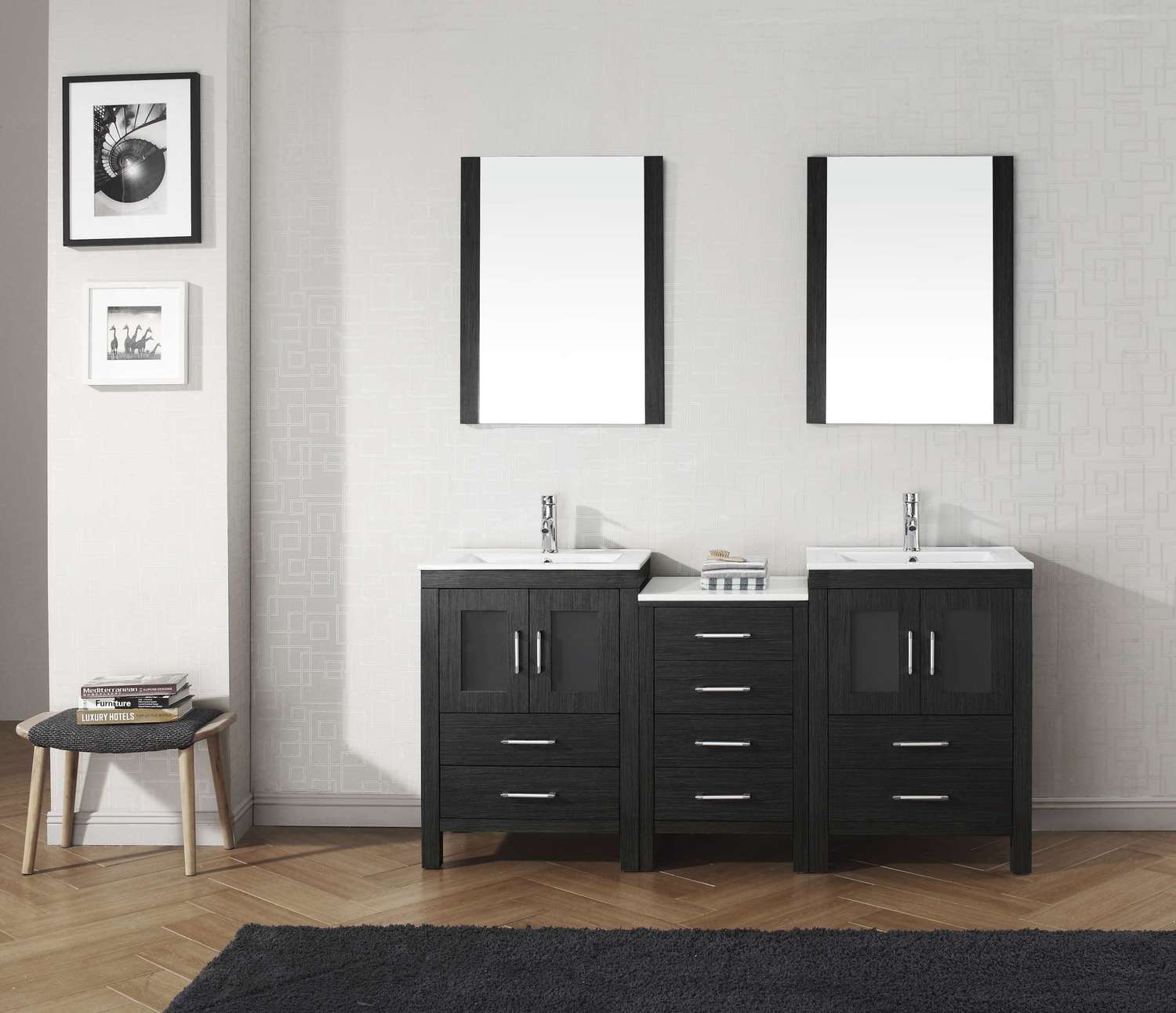 top of vanity cabinet Virtu Bathroom Vanity Set Bathroom Vanities Dark Modern