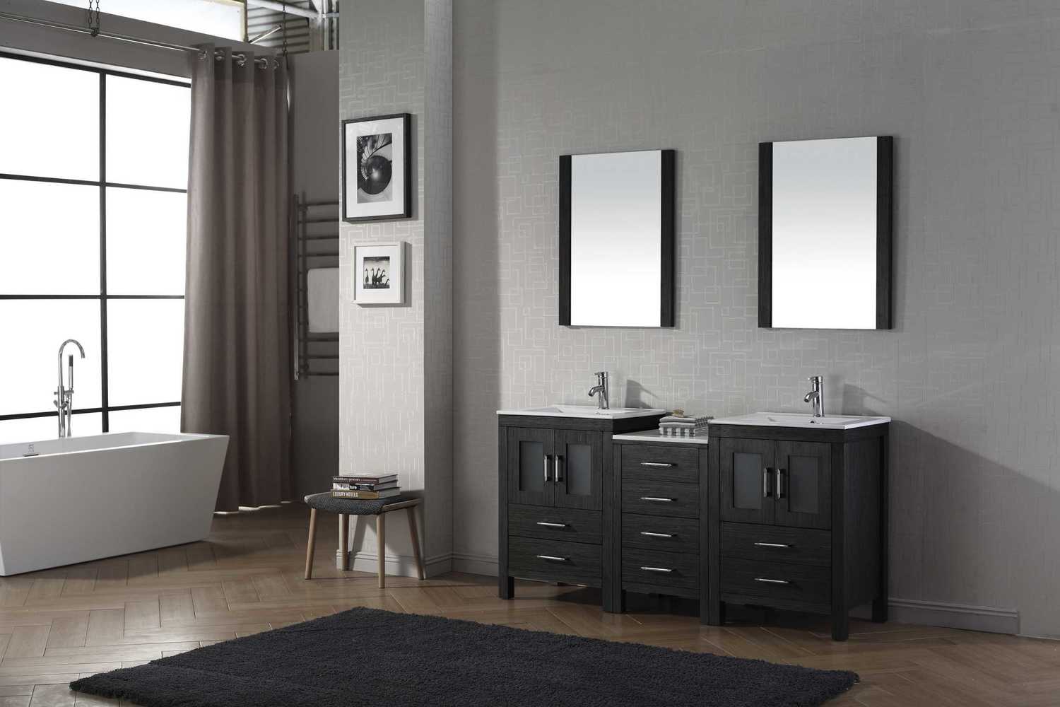 top of vanity cabinet Virtu Bathroom Vanity Set Bathroom Vanities Dark Modern
