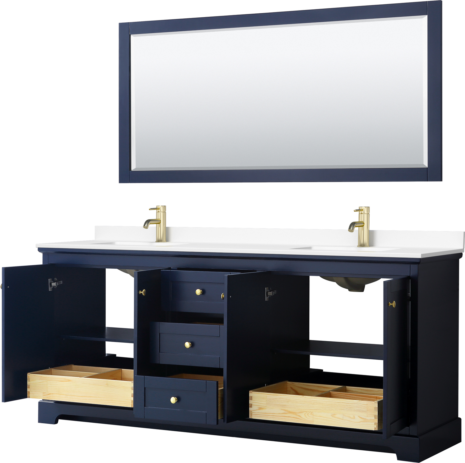 sink cabinets Wyndham Vanity Set Bathroom Vanities Dark Blue Modern