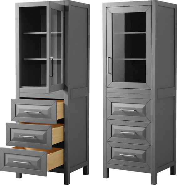  Wyndham Linen Tower Storage Cabinets Dark Gray